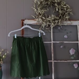 NWT J. Crew Green Scalloped Linen/Cotton Size 0⚘️